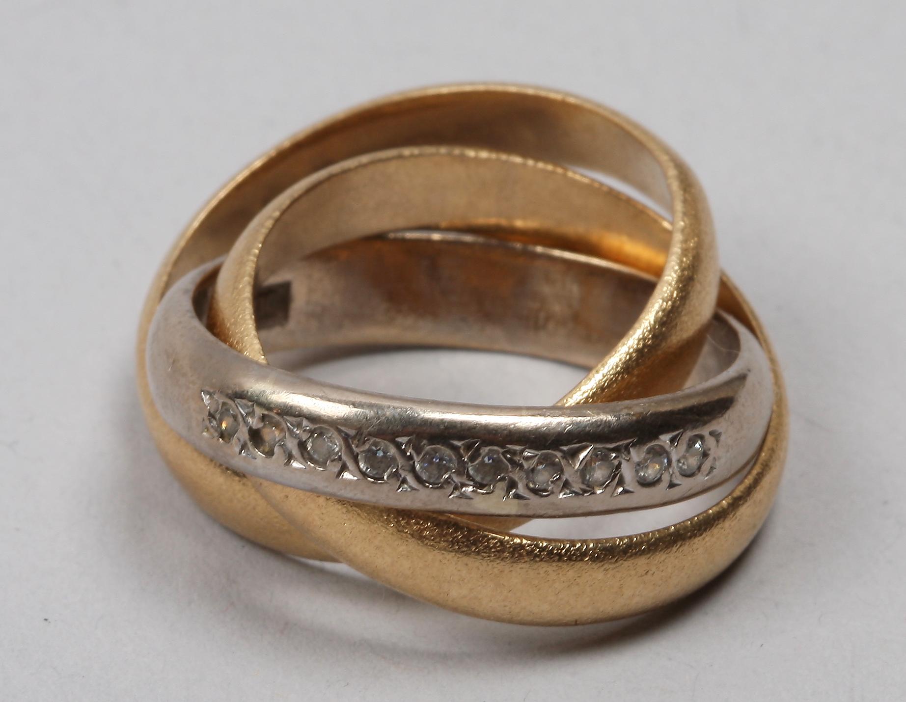 RING, 3 delar, 18K guld, briljanter, BEH, 1988.