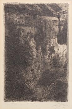 Anders Zorn, a signed etching from 1906.