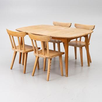 Göran Malmvall, 4 chairs and dining table, Karl Andersson & Söner and Svensk Fur.