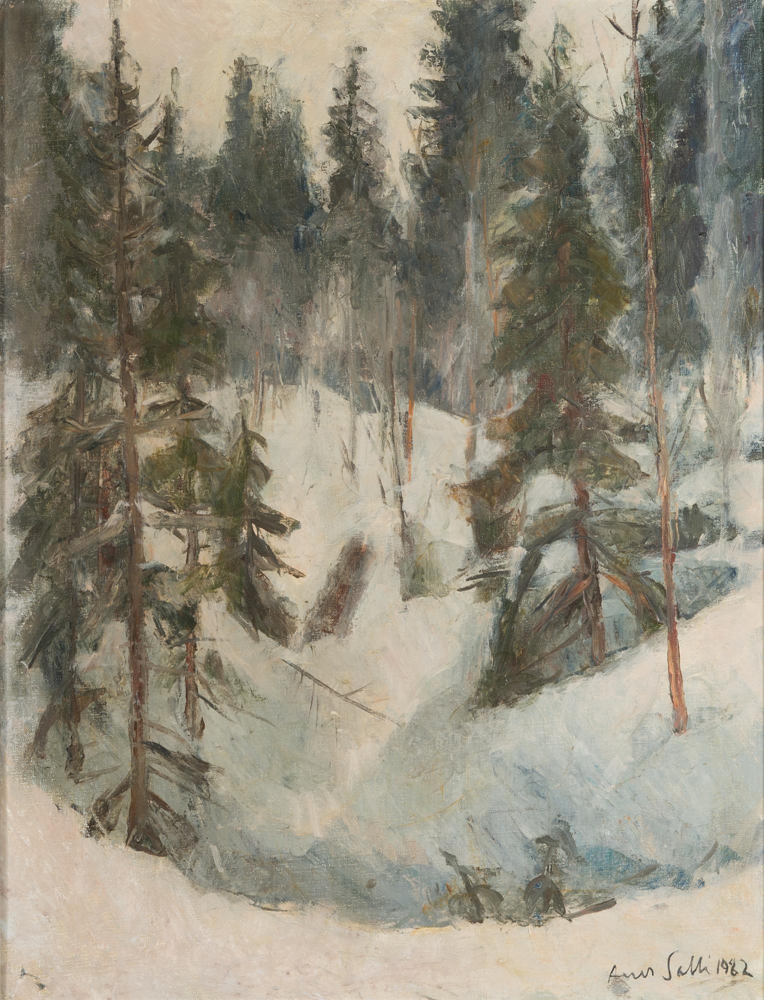 AARES SALLI, öljy kankaalle, signeerattu ja päivätty-82.