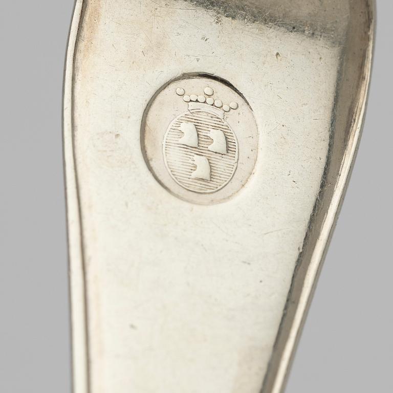 Pastry forks, 6 pcs, silver, Stockholm, 1793-1861.