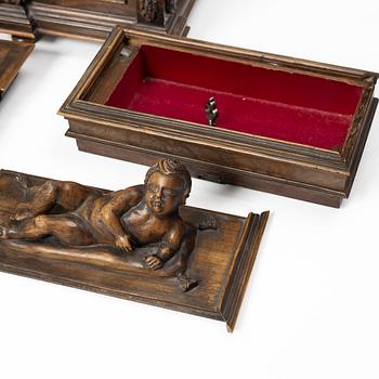A Baroque style miniature cabinet, 19th century.