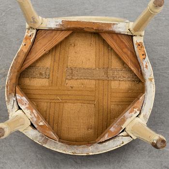 Five late 18th century Gustavian chairs.