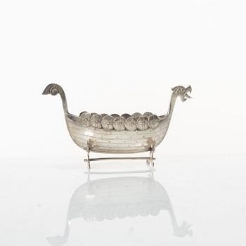 Viking ships/spice jars, 830/1000 silver, 8 pieces.