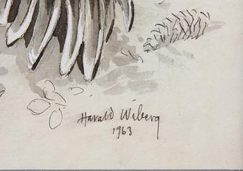 WIBERG, HARALD, 2 st, tuschteckningar.