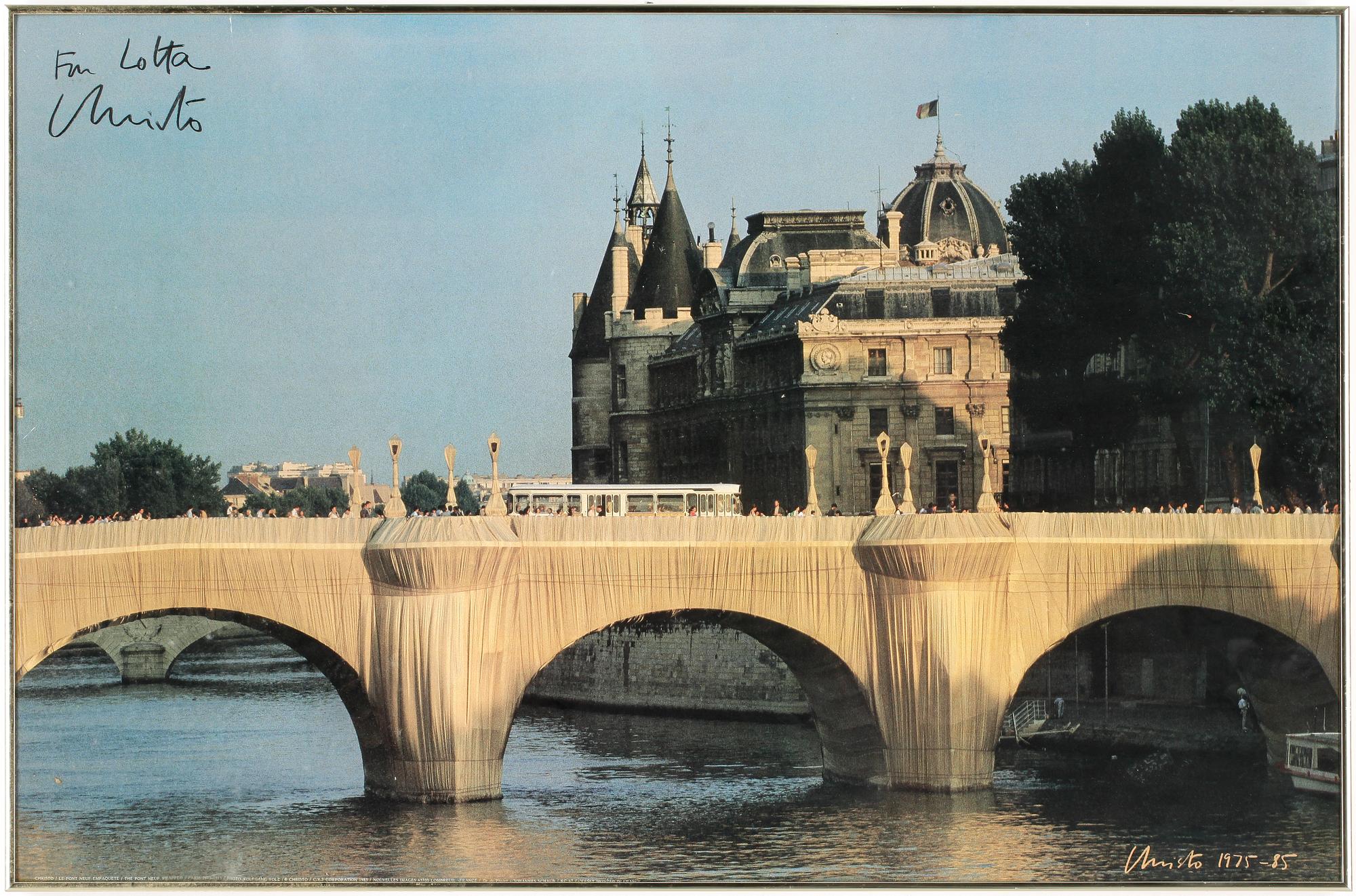 CHRISTO, färglitografisk affisch, signerad och daterad 1975-85.
