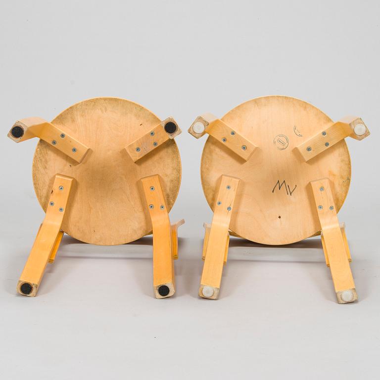 Alvar Aalto, children's chairs, model N65, for Artek, late 1990s.