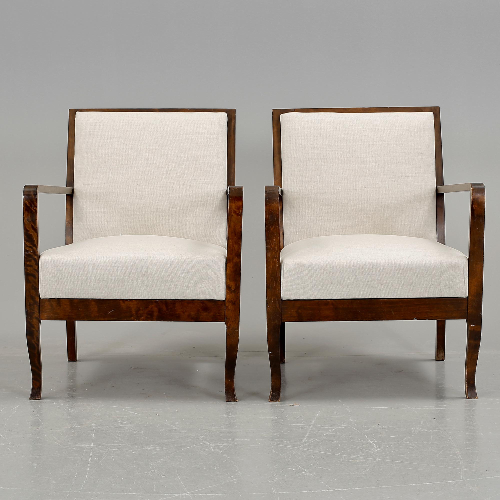FÅTÖLJER, ett par, art deco, 192/30-tal.