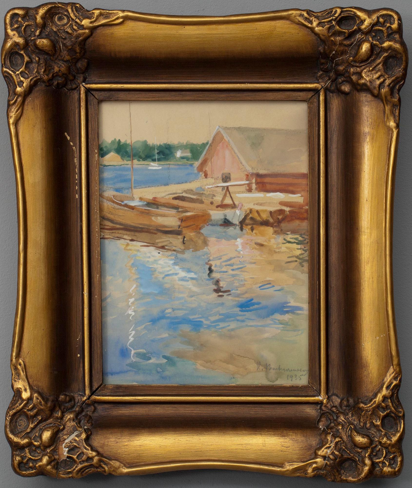 HUGO BACKMANSSON, akvarell, sign. och dat. 1935.