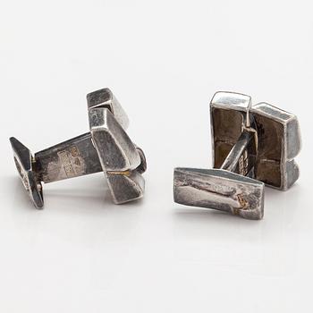 Björn Weckström, "Polaris", a pair of sterling silver cufflinks. Lapponia 1976.