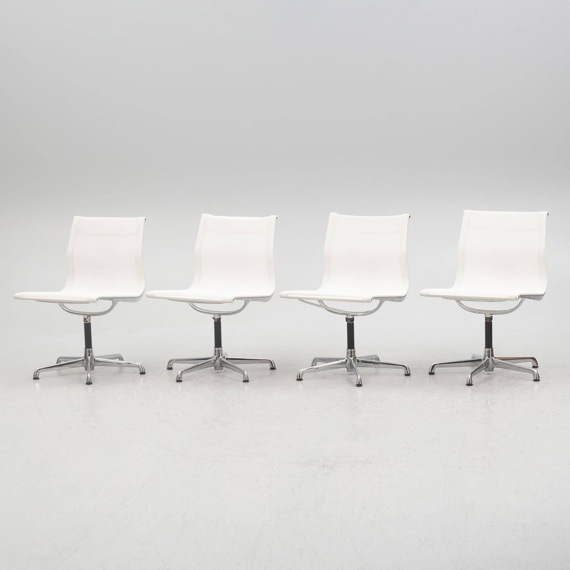 Charles & Ray Eames, four of model EA 108 chairs, ICF, 1980s.