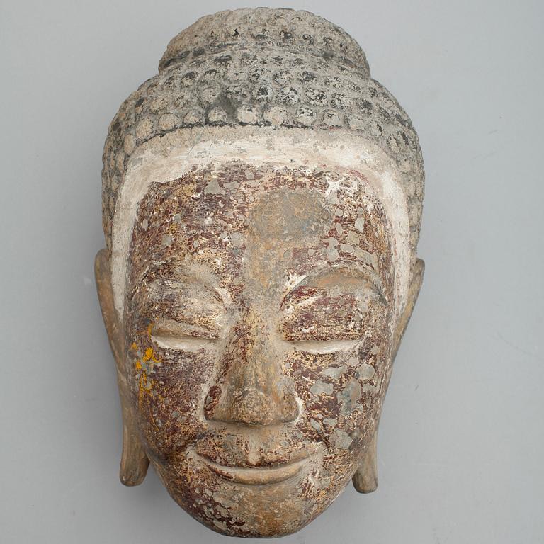 BUDDHAHUVUD, stenmaterial, Orientaliskt, 1900-tal.