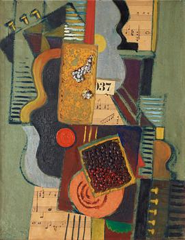 Gösta Adrian-Nilsson, "Komposition med noter" / "Musik" (Composition with sheet music / Music).