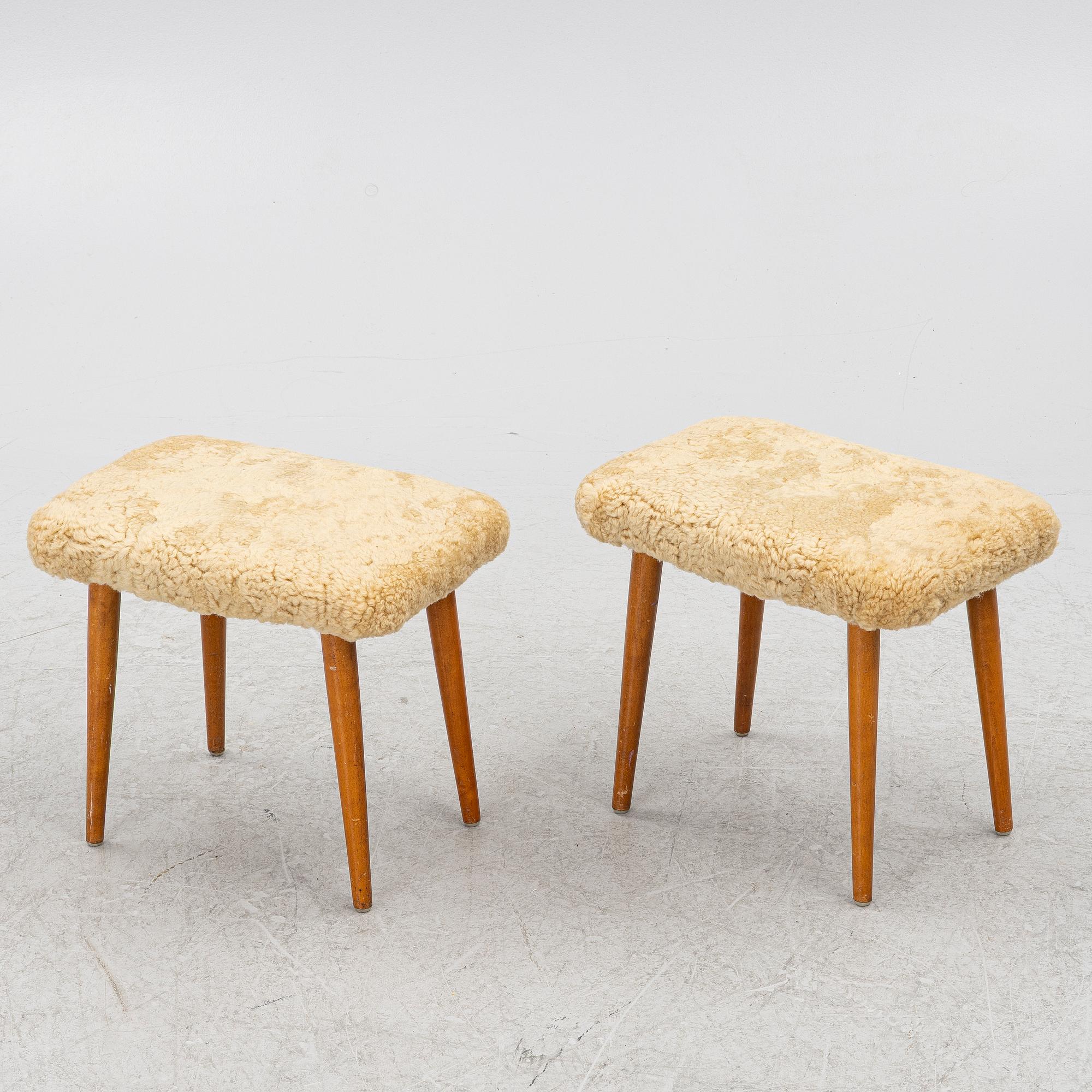 Stools, a pair, second half of the 20th century.