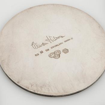 Wiwen Nilsson, glass coasters, 6 pcs., silver, Lund, 1958-63.