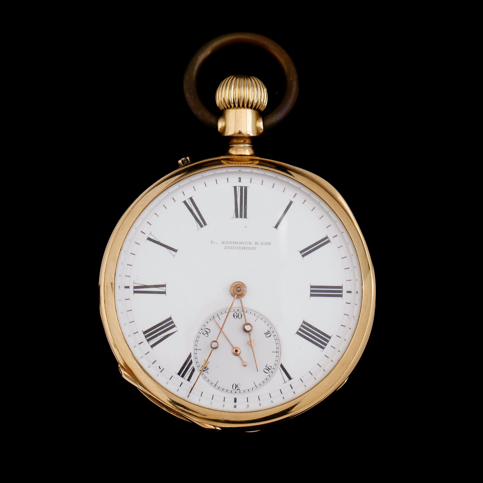 FICKUR, 18 k guld, L. Sandgren & Son, Stockholm.