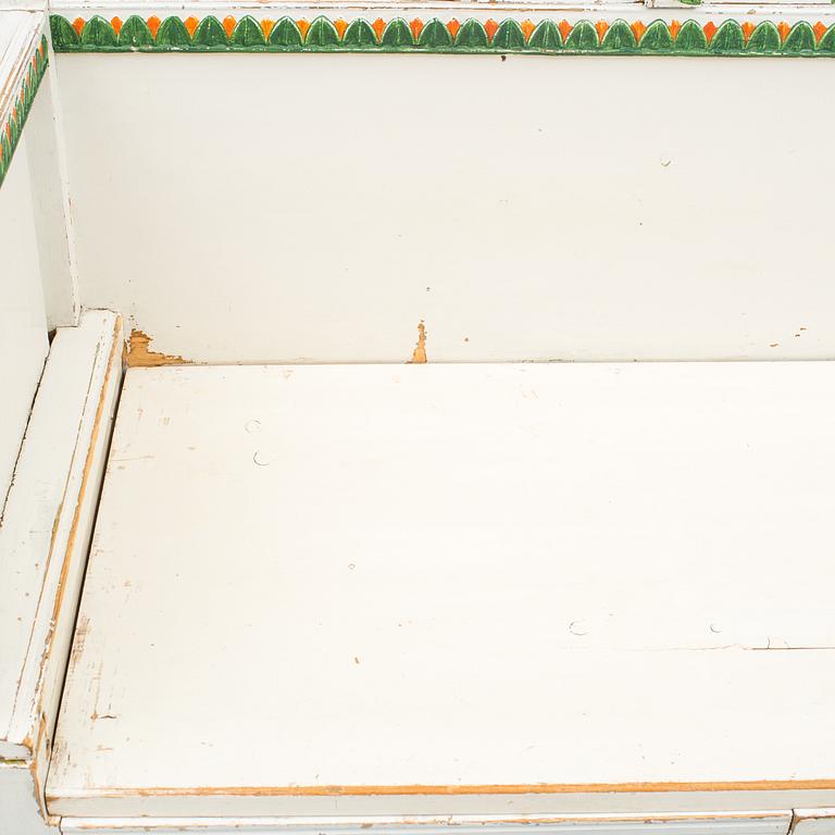 A early 19th century Swedish folk art folding bed from Forsa in Hälsingland.