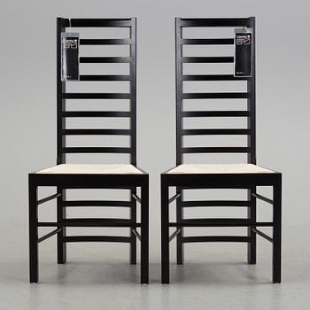 CHARLES RENNIE MACKINTOSH, stol, "Willow 2", Cassina, formgiven 1904, 1970-tal.