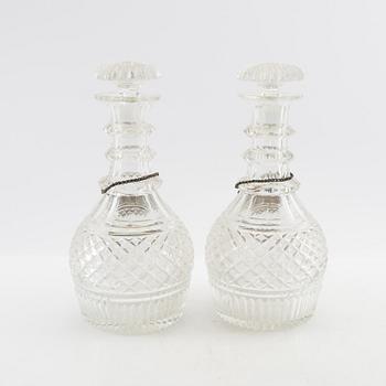 Decanters, a pair of early 20th century cut glass.