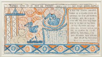 Textile painting, Sunnerbo School, Småland, 19th century.