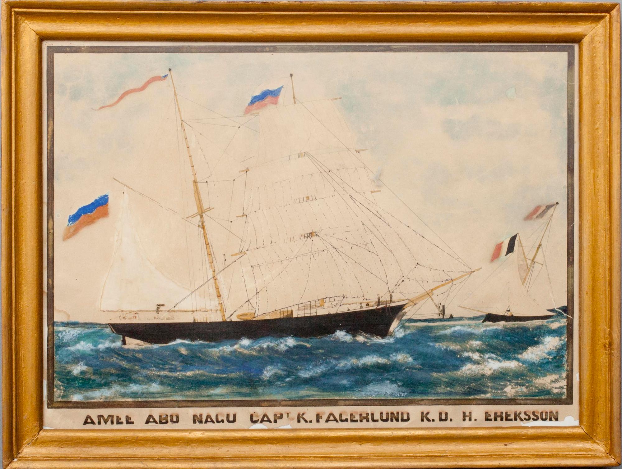 KAPTENSTAVLA, gouache, Finland, 1800-tal.