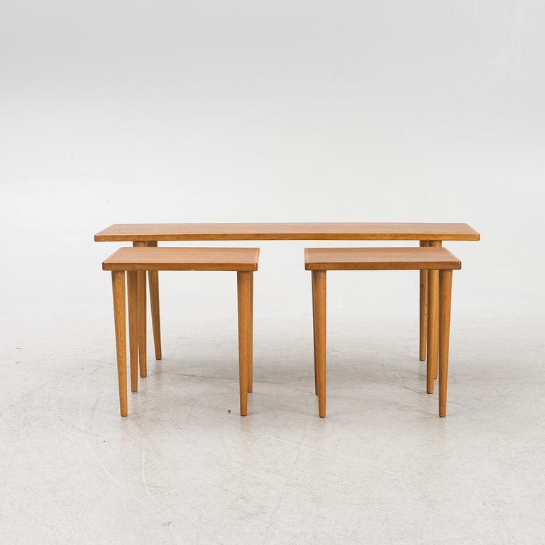 Yngve Ekström, teak, nesting tables, 3 pieces, 1950s/60s.