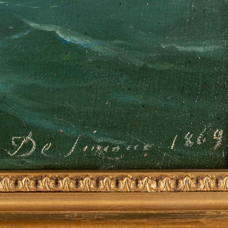 OKÄND KONSTNÄR, olja på duk, signerad och daterad 1869.