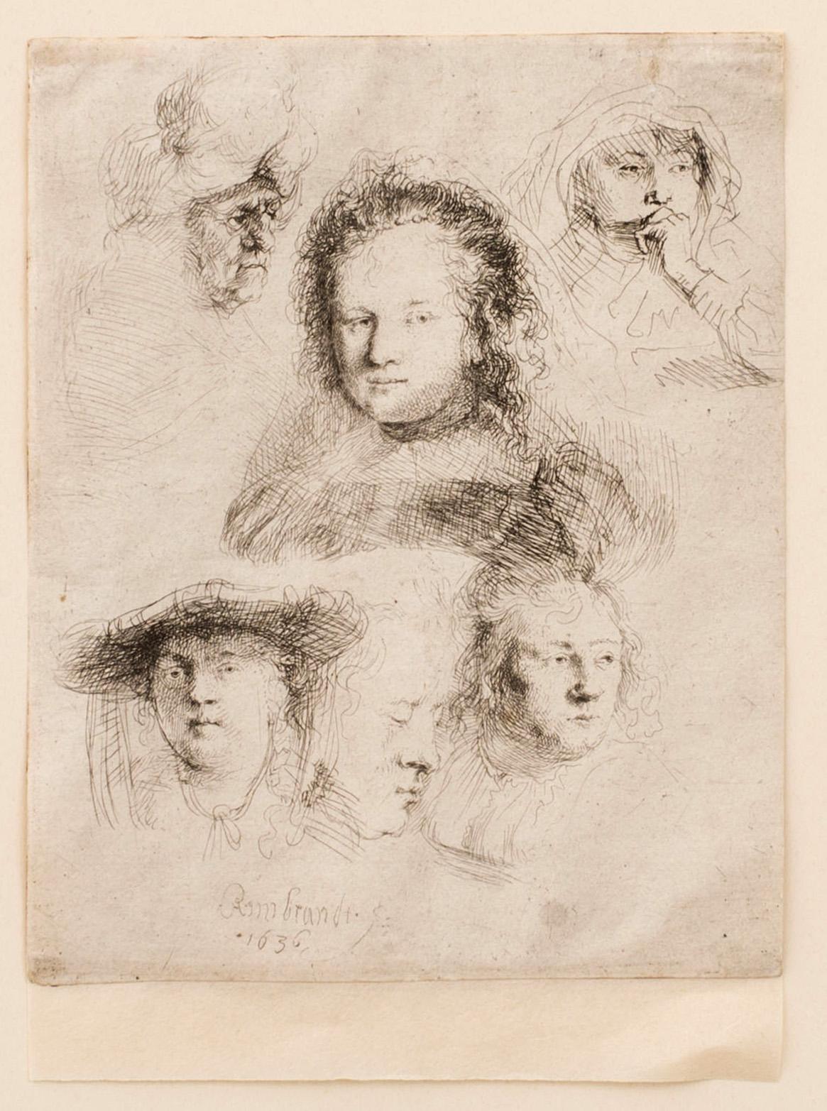 ETSNING REMBRANDT 1636, senare avdrag, troligen 1700-tal (Basan).