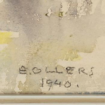 Edvin Ollers, akvarell på papper/duk signerad.