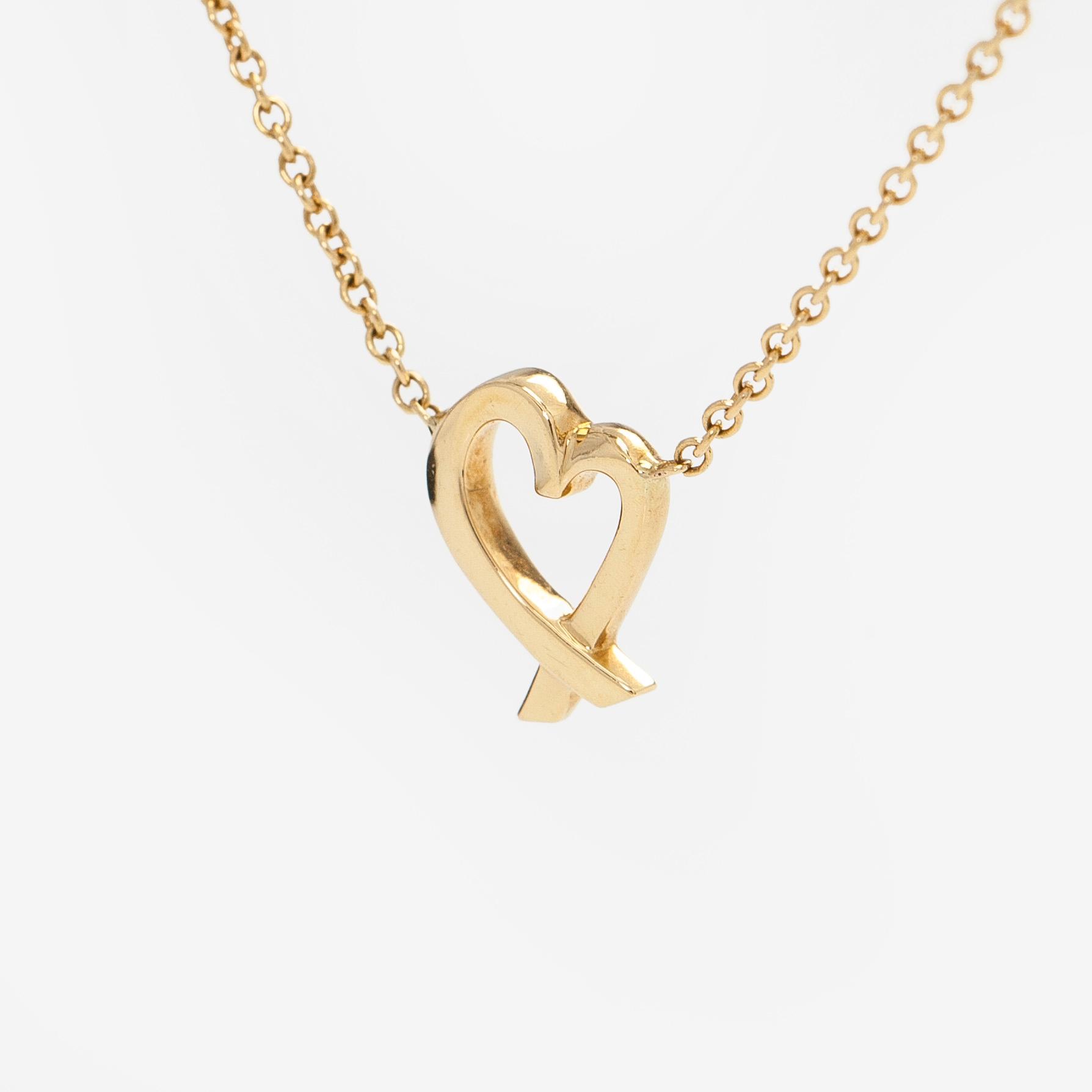 Tiffany & Co, Paloma Picasso, an 18K gold 'Loving Heart' necklace.