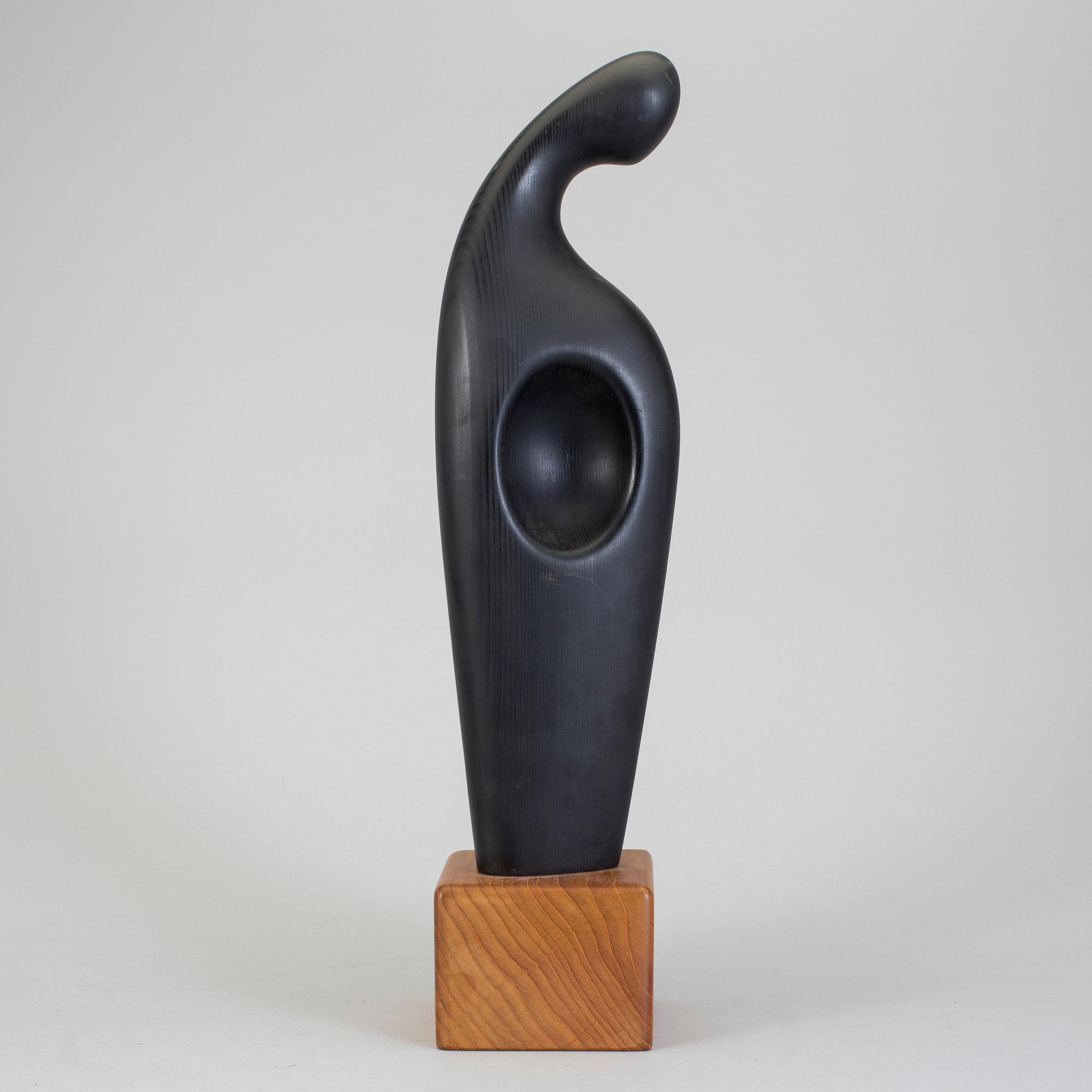 JOHNNY MATTSSON, skulptur, svärtat trä, signerad.