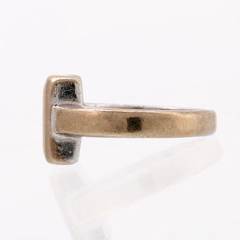 Ring 18K whitegold with 4 princess-cut diamonds approx 0,50 ct in total, size 49.