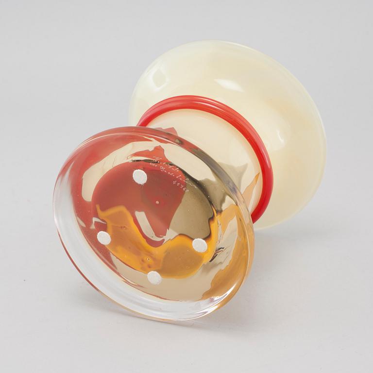 A signed glass vase by Monica Backström for Kosta Boda.