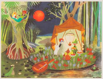 Tove Jansson, affisch, "Den hemliga ön".