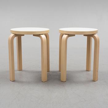 Two Alvar Aalto 'Model 60' stool, for Artek, Finland.