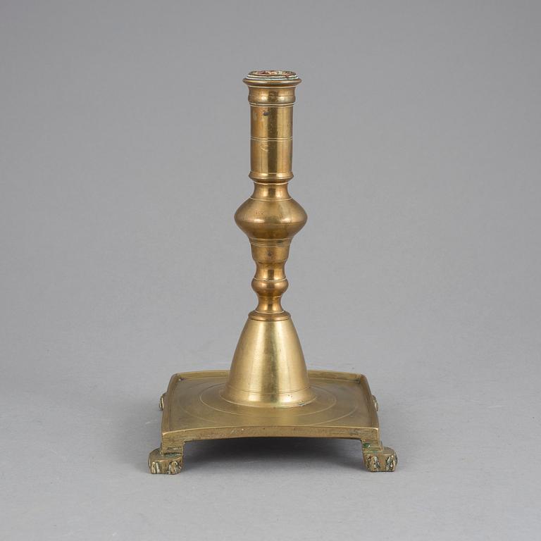 LJUSSTAKE, mässing. Barock, 16/1700-tal.