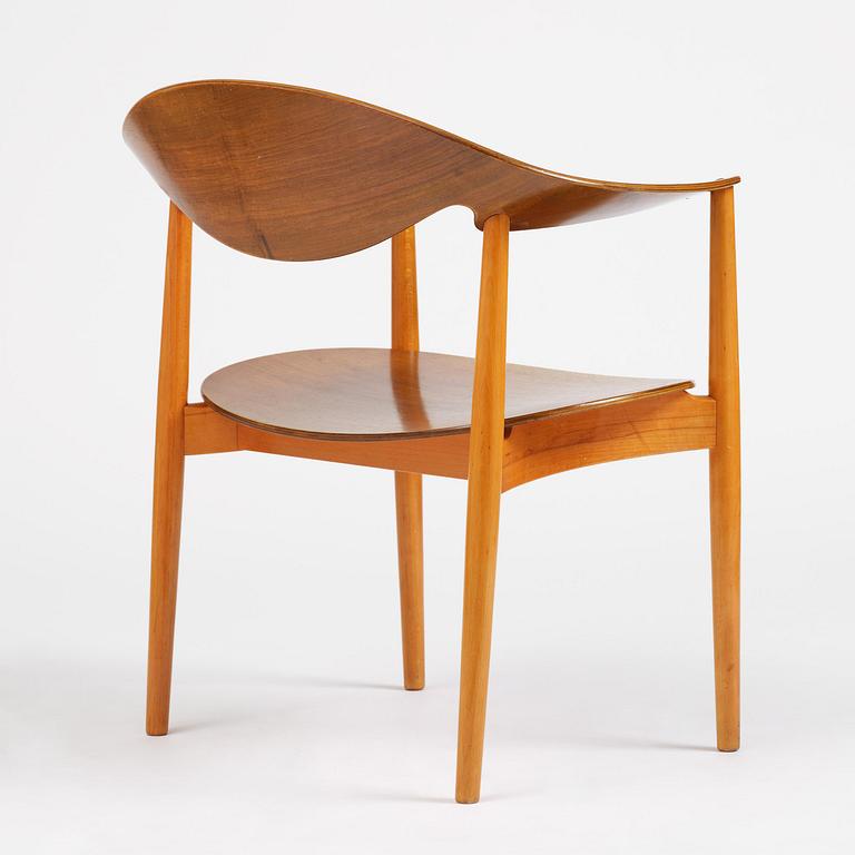 Ejner Larsen & Aksel Bender Madsen, a "Metropolitan" chair, Fritz Hansen, Denmark, 1950s.