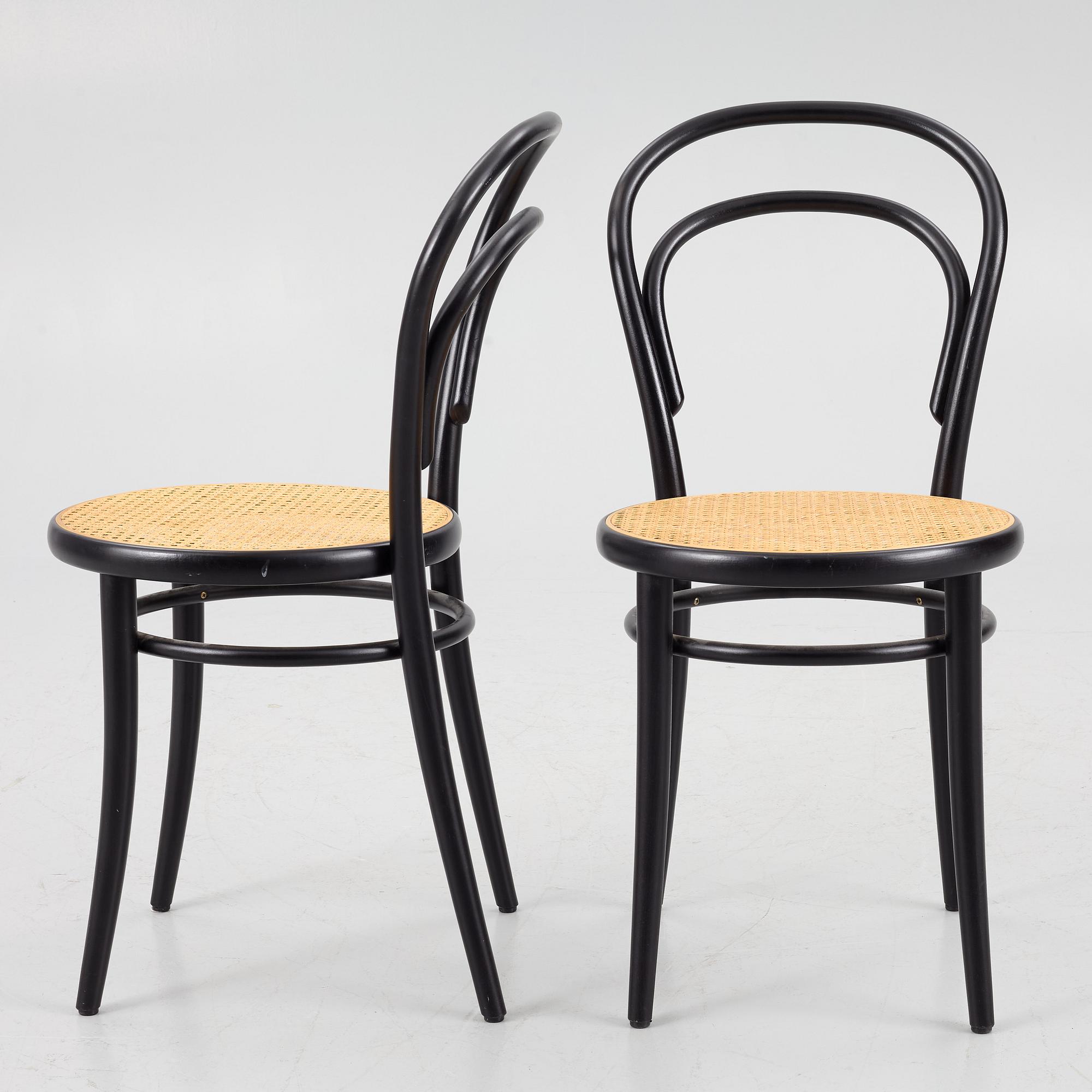 Michael Thonet, stolar, 3 st, modell 14, Ton.