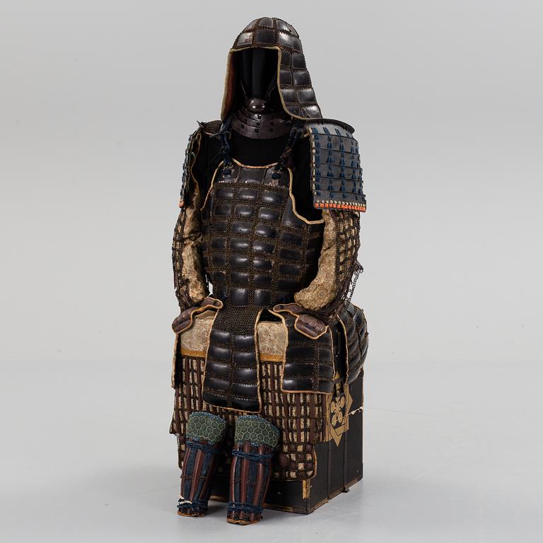 A Japanese suit of armor in the Tatami-Gusoho style, presumably mid Edo period.
