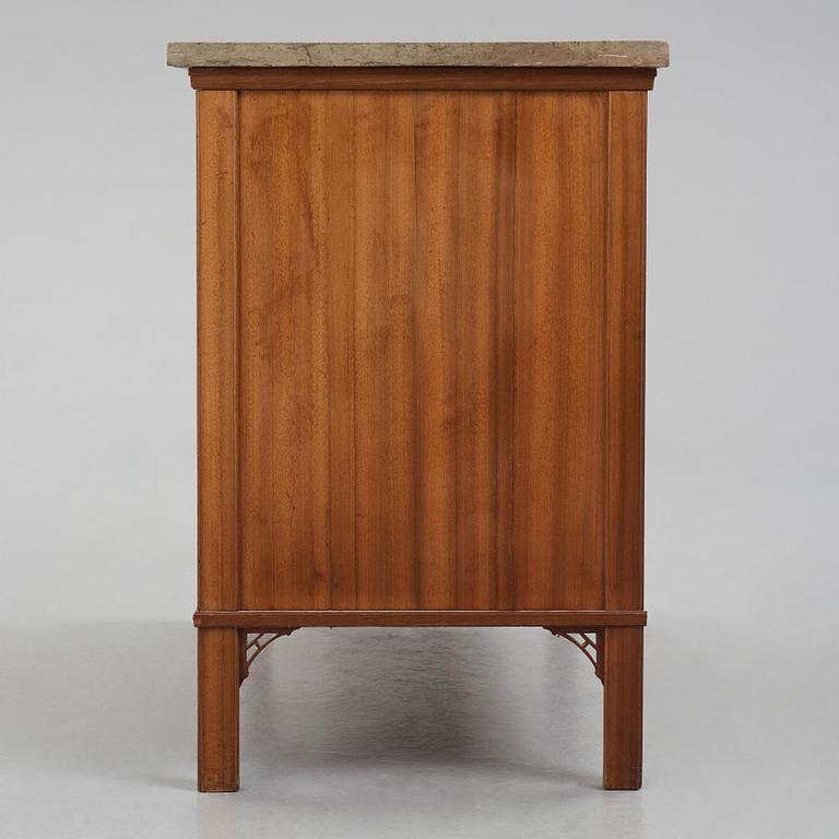 A mahogany-veneered late Gustavian commode by G. Iversson (master in Stockholm 1778-1813).