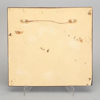 VÄGGPLATTA, stengods, Stig Lindberg, Gustavsberg, 1960-/70-tal.