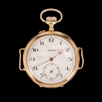 DAMFICKUR samt KEDJA, 18k guld, bl a Firma Gustaf Möllenborg, 1900-tal. Kedjan 23 g.