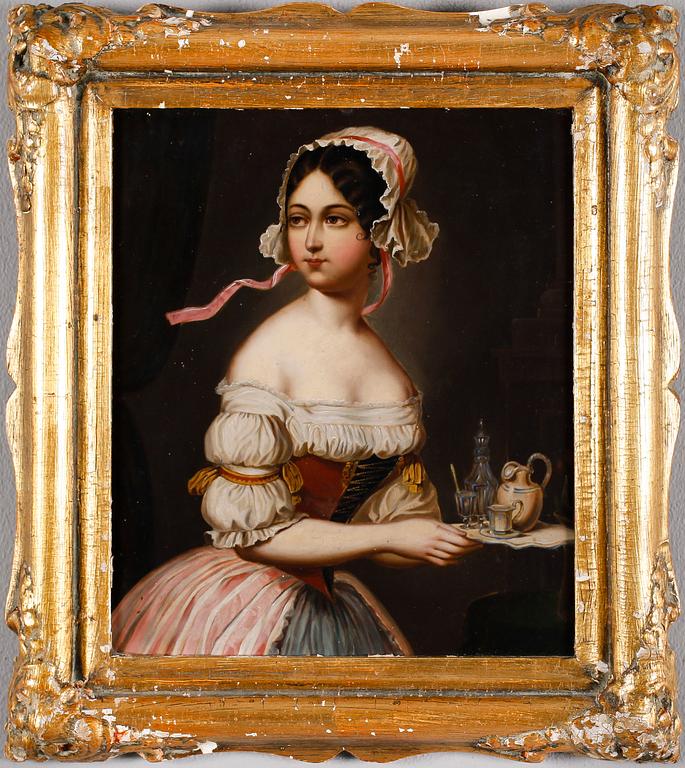 OKÄND KONSTNÄR, olja på plåt, 1800-tal.