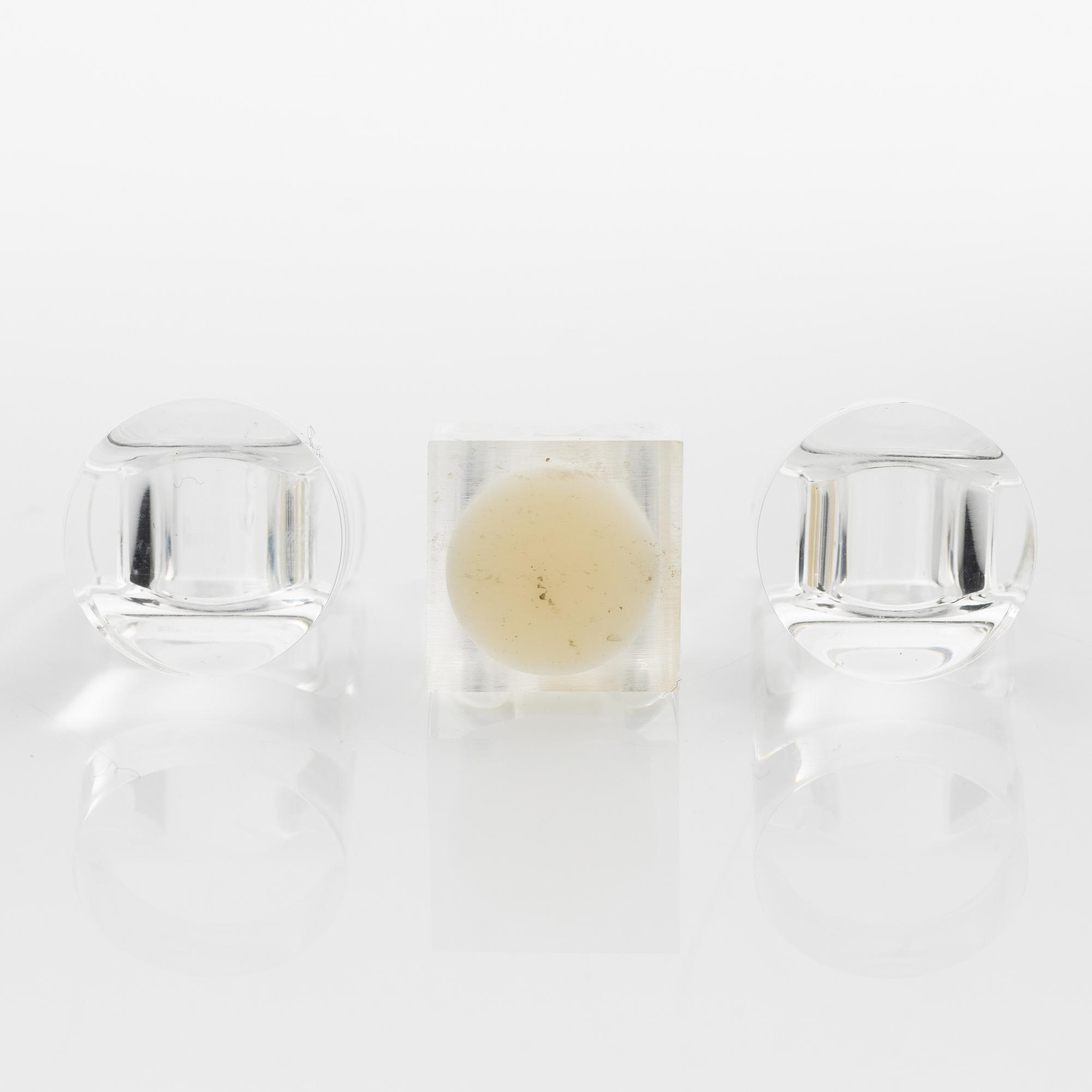 Siv Lagerström, three acrylic rings, 1970s.