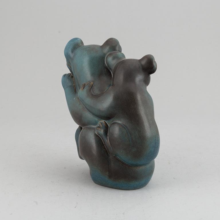 GUNNAR NYLUND, a stoneware sculpture of a koala with child, Rörstrand, Sweden mid 20th century.