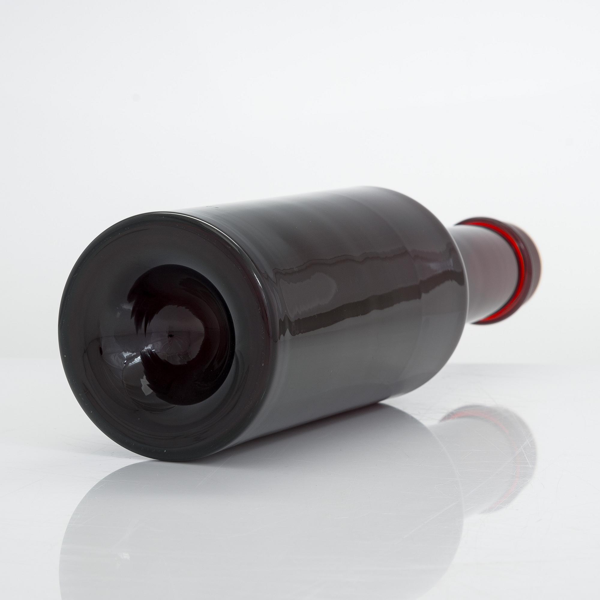 Tapio Wirkkala, A mid 20th century glass bottle for Iittala, signed Tapio Wirkkala.