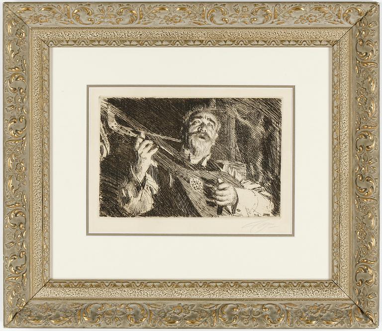 ANDERS ZORN, etsning, "Vicke", utförd 1918, signerad.