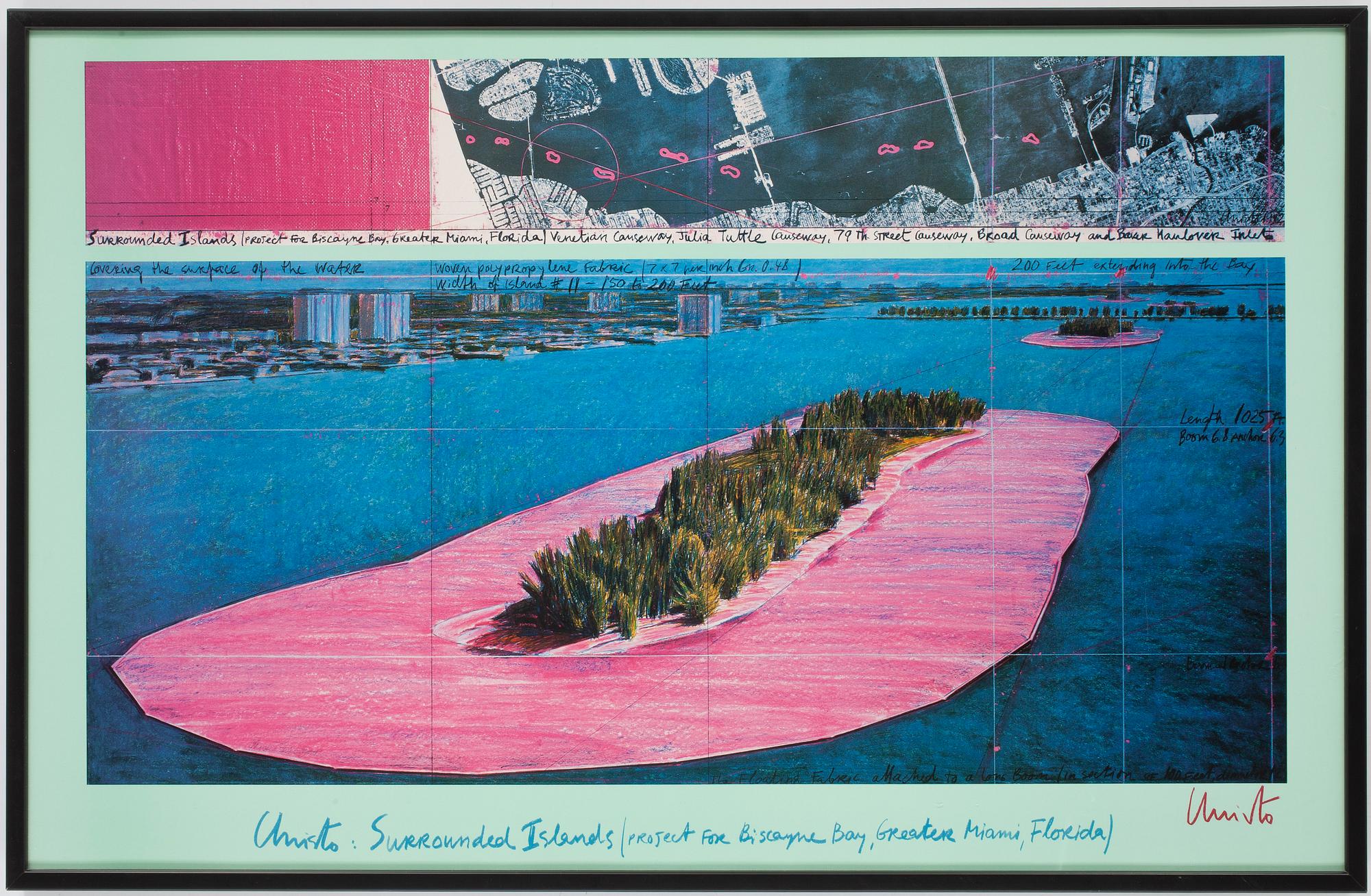 CHRISTO. Färgoffset. Signerad med rödkrita.