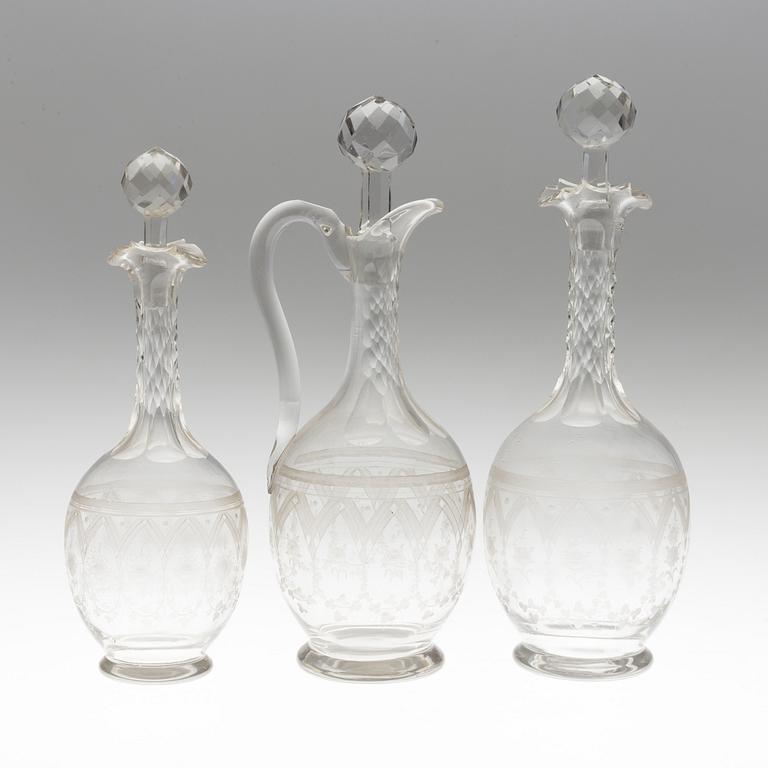 A late 19th century 53 piece glass service.