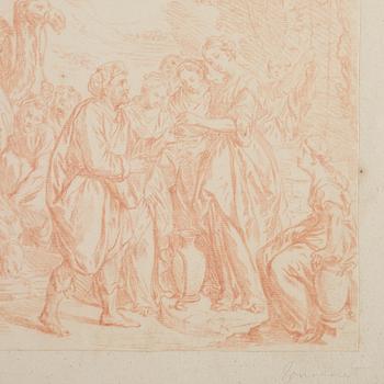 ITALIAN SCHOOL 18TH CENTURY, unsigned. Red crayon, image: 30 x 18 cm.